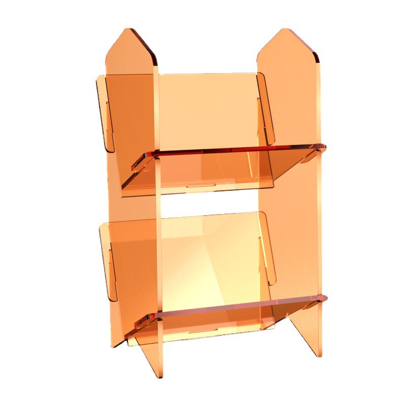 Acrylic Bookshelf Storage Rack - Modern Clear & Frosted Home Organizer
