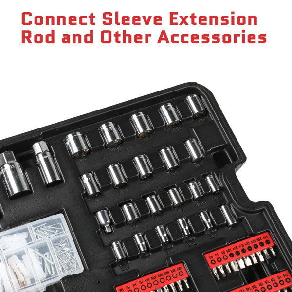 599-Piece Power Tool Set with 21V Cordless Drill and Rolling Toolbox