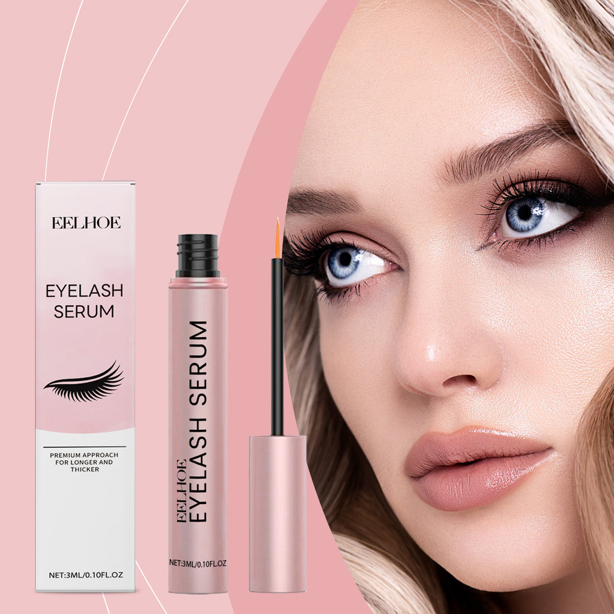 Eyelash Growth Serum - 3ml Eyelash Enhancer for Longer, Thicker Lashes