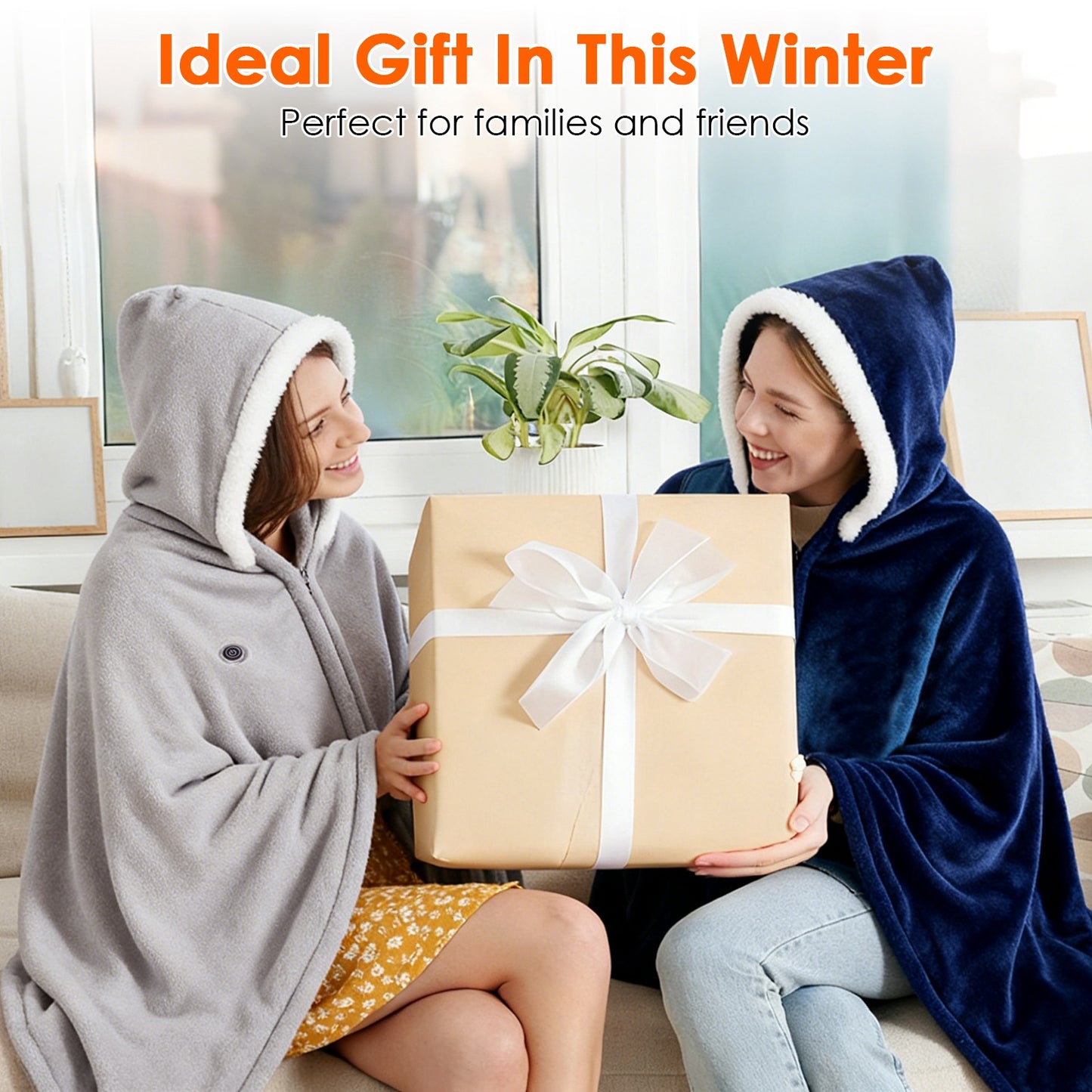 Heated Throw Blanket with 20000mAh Power Bank - Portable Electric Wrap for Women Men