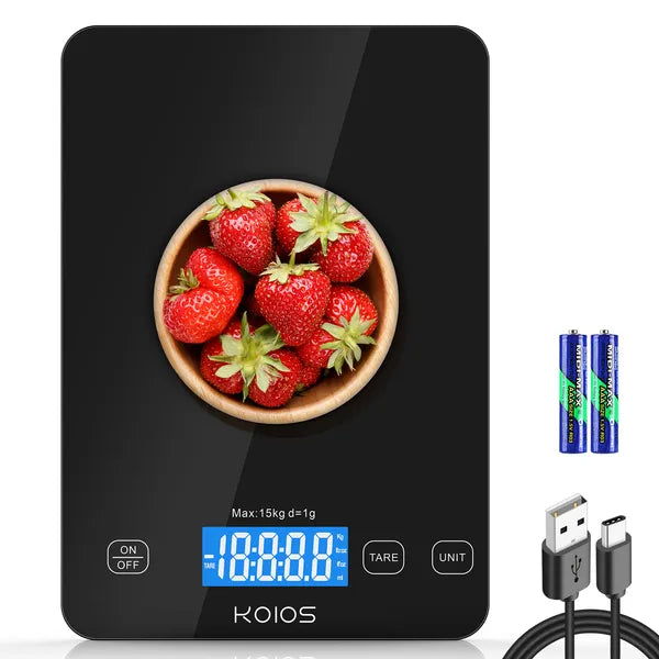 Digital Kitchen Scale - 33lb/15kg Precision with Tare Function