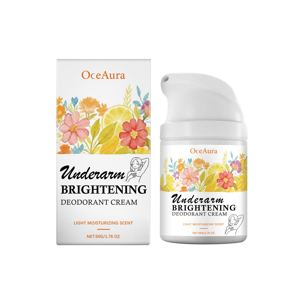 Underarm Brightening Deodorant Cream - 50g Skin Care for Dark Spots