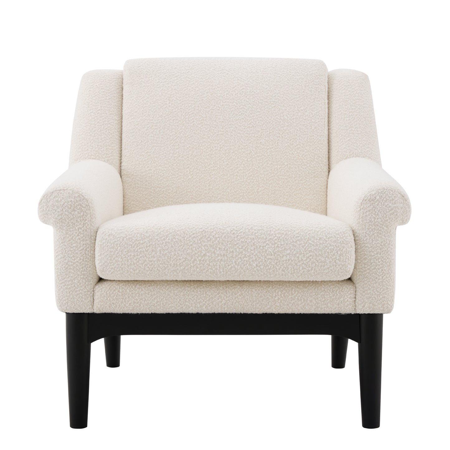 Beige Modern Accent Chair with Flared Arms - Upholstered Lounge Chair