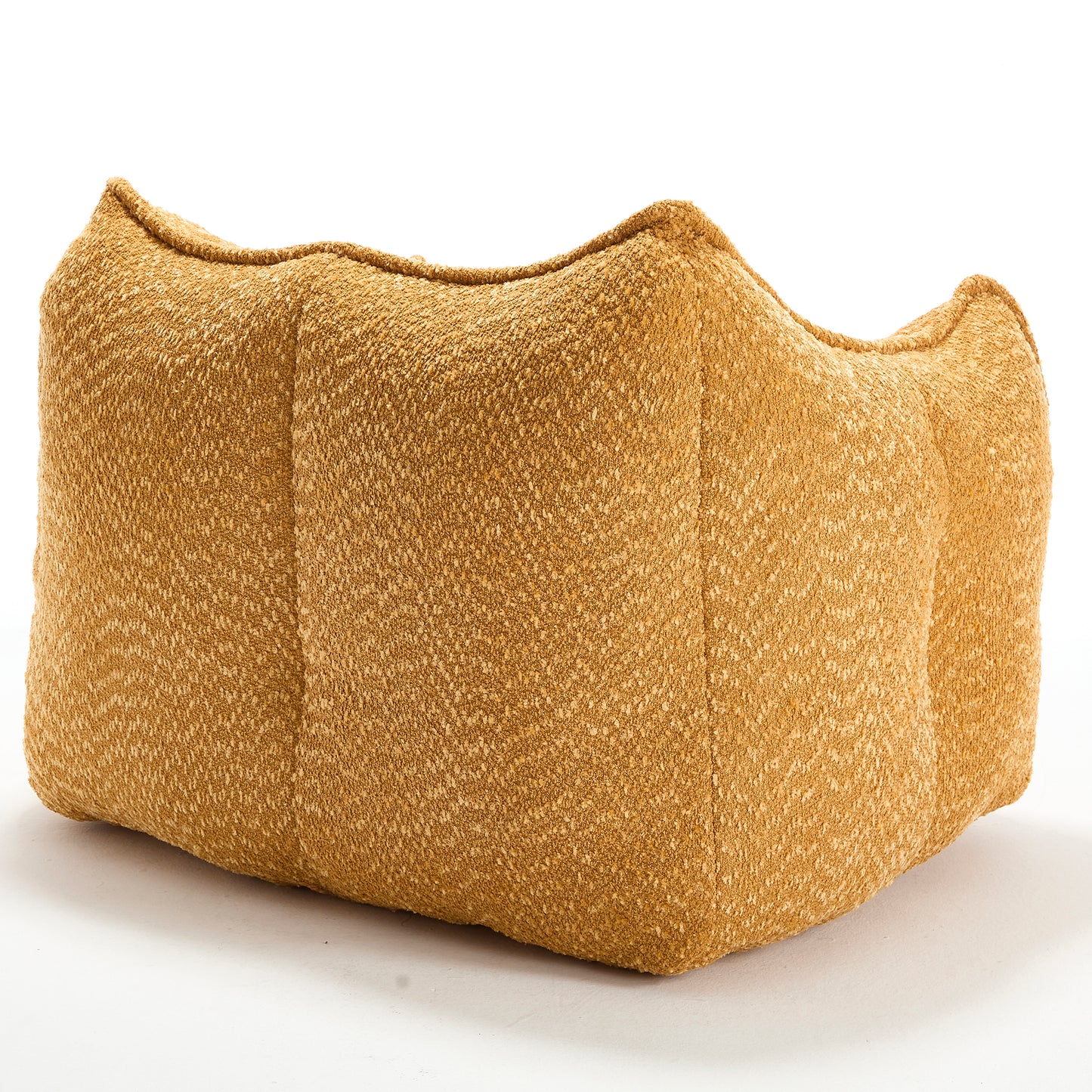 Yellow Chenille Bean Bag Chair - Comfortable Lazy Sofa for Adults