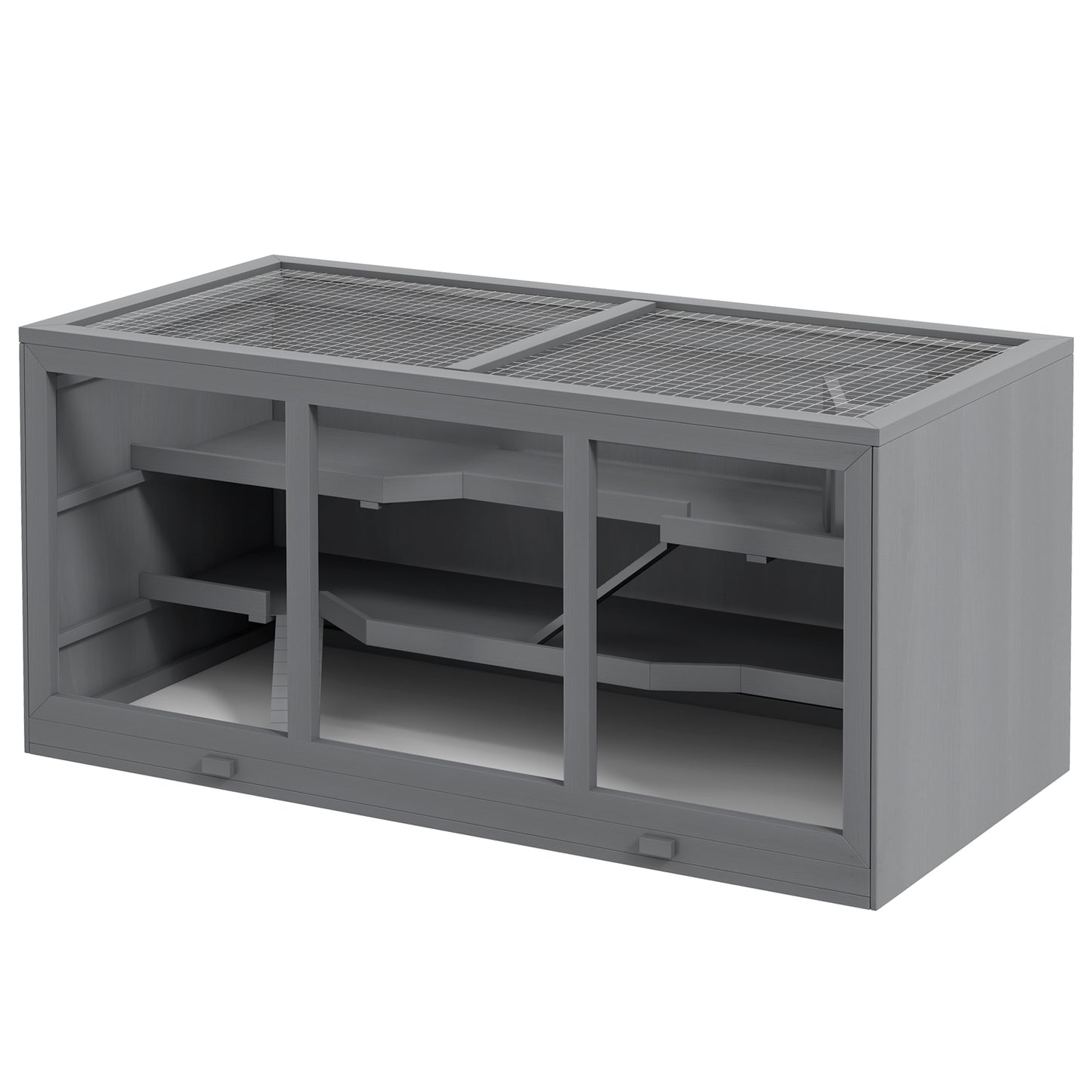 Extra Large Wooden Hamster Cage with Roof Hatch Ramps and Clear Windows