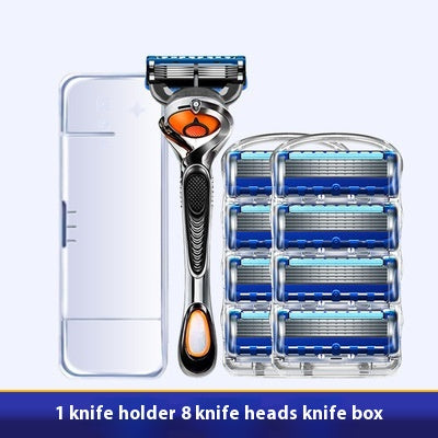 Men's 5-Layer Manual Razor Shaver with Blade Refills