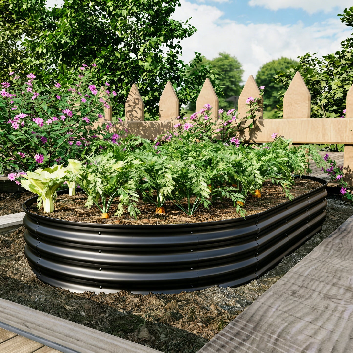 Galvanized Raised Garden Bed 8x4x1ft - Heavy Duty Outdoor Planter Box