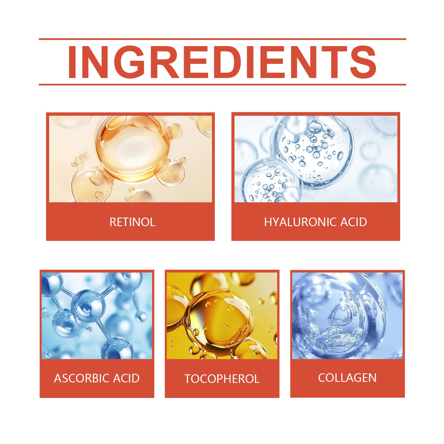 Retinol Anti-Aging Face Serum - Hydrating Collagen & Hyaluronic Acid, 30ml