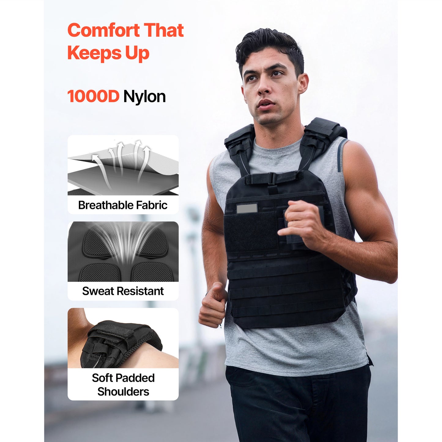 Weighted Vest for Exercise and Strength Training with Shoulder Padding