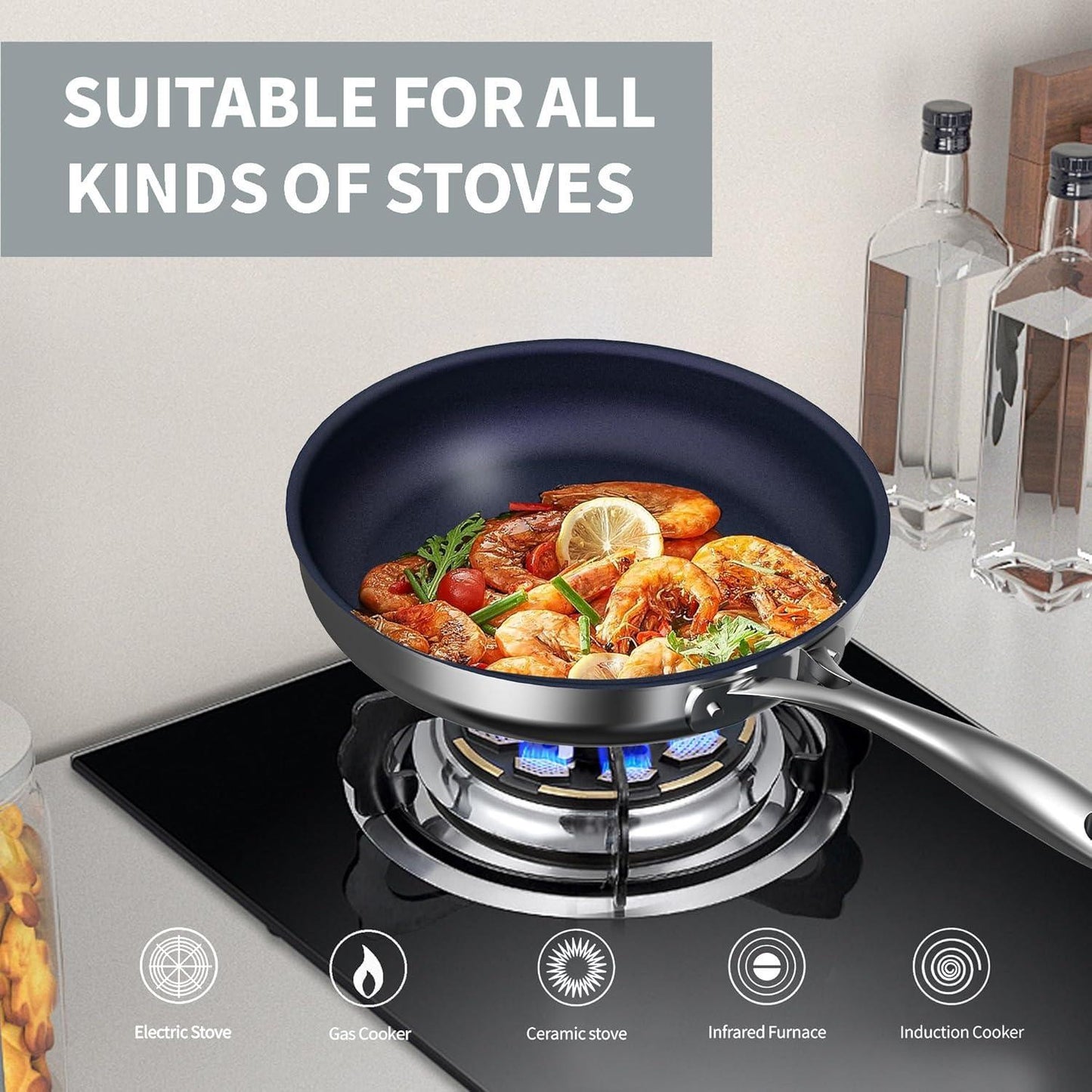 10-Inch Titanium Non-Stick Frying Pan - Dishwasher & Oven Safe