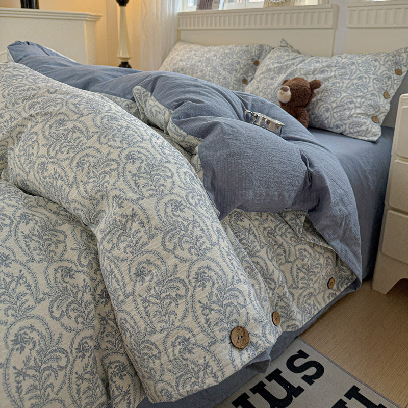 Thickened Cotton-Linen Bedding Set - Multiple Sizes & Styles