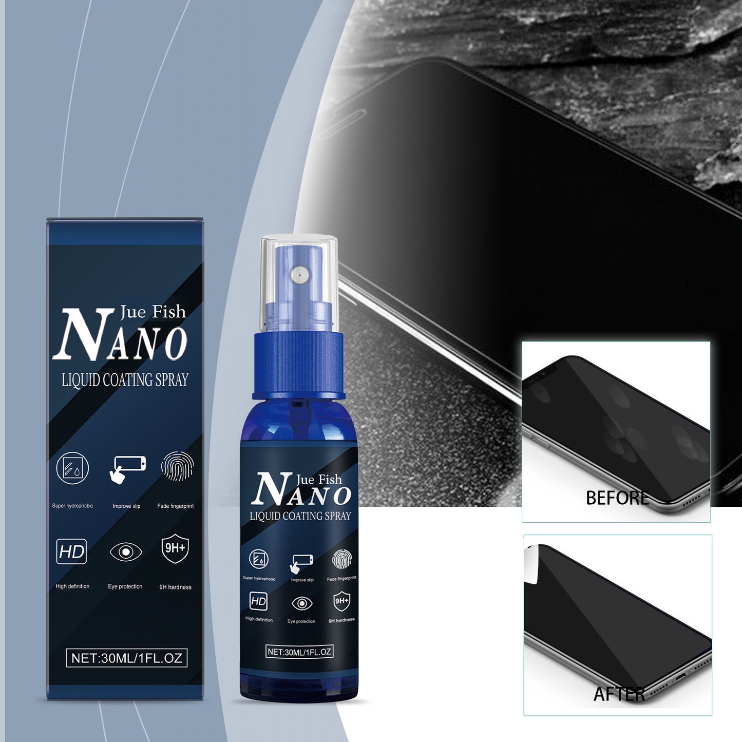 Mobile Phone Screen Protector Spray 30ml - Anti-Scratch Coating for Smartphones