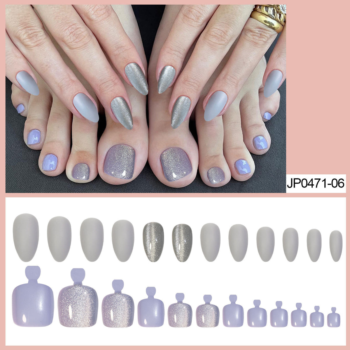 Crystal Cat's Eye Nail Art Kit - Wearable Hand & Foot Suit - Color JP047106