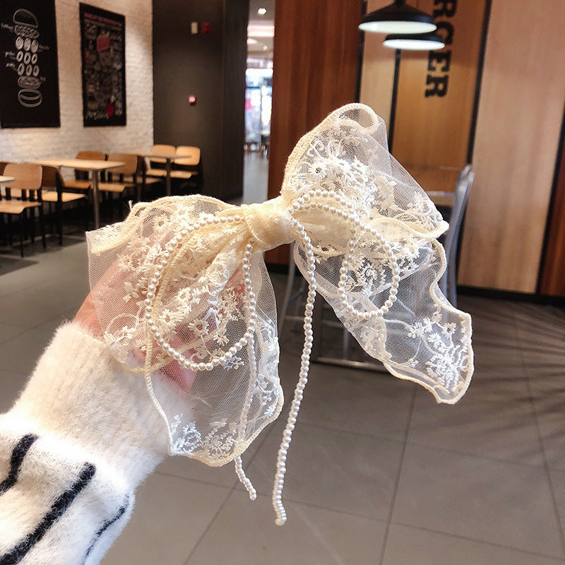 Lace Bow Hairpin Clip - Multiple Colors