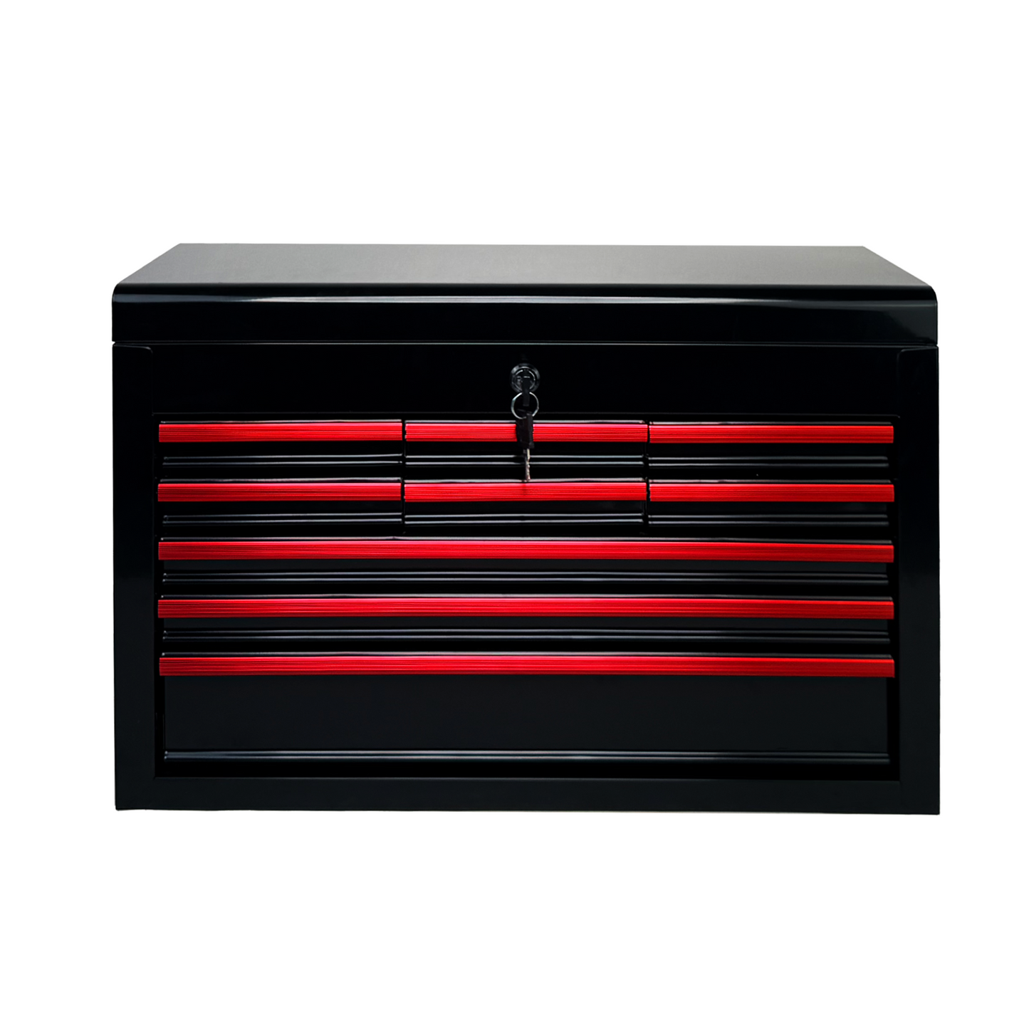 Heavy Duty Metal Tool Box 24 Inch with 9 Drawers & Locking Mechanism - Black