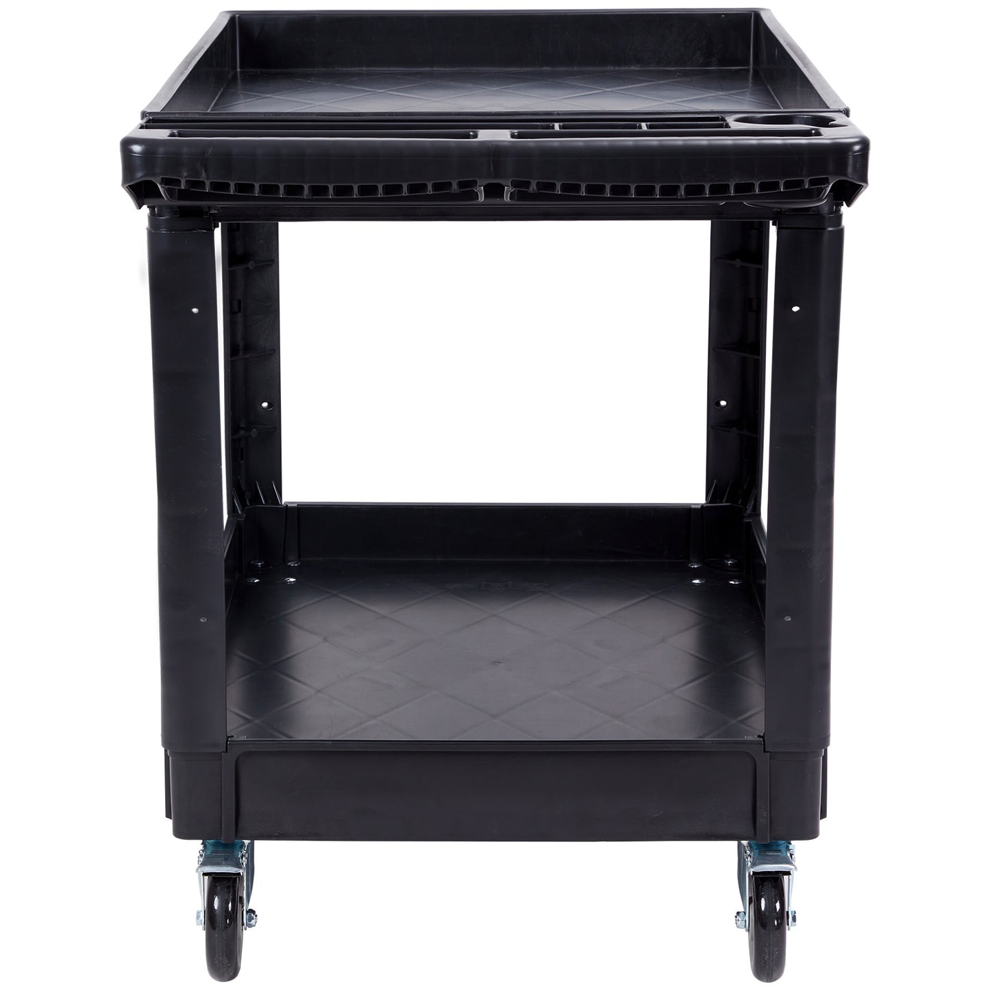 Heavy Duty Utility Service Cart with 2 Shelves and Swivel Wheels - 550LBS Capacity