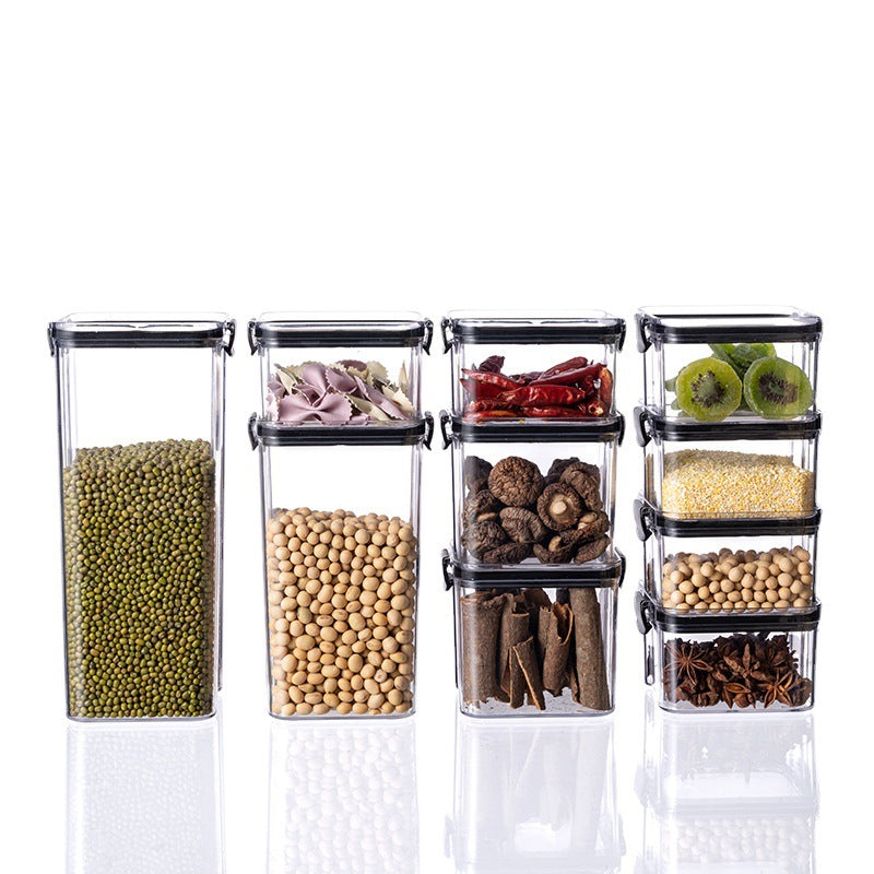 Food Grade Plastic Grain Storage Canisters with Sealed Lid - Stackable Food Containers