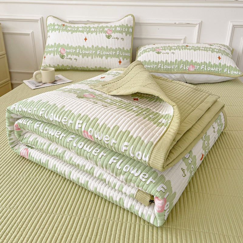 Three-Piece Quilted Bed Cover Set - Multiple Sizes & Patterns
