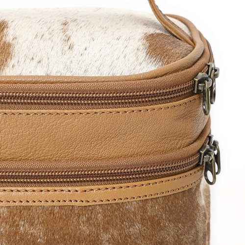 Merbaa Jewelry Travel Organizer, Waterproof Leather Bag - Storage Organizer, Groom & Bridesmaid Wedding Gifts, Full Grain Leather, Handmade Travel Case (Tan)