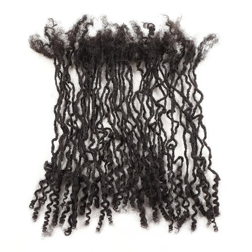 Orientfashion 12inch 0.2cm Width 100% Real Human Hair Micro Dreadlock Extensions with Curly Ends，Can Be Dyed Bleached Curled And Twisted(12inch 0.2cm 40Strands, Natural black)