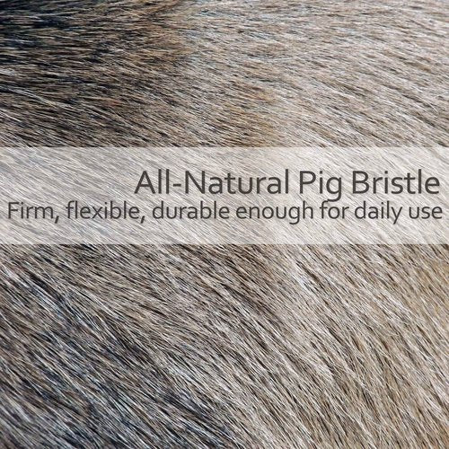 Redecker Natural Pig Bristle Massage Brush with Oiled Beechwood Knob, 3-7/8-Inches