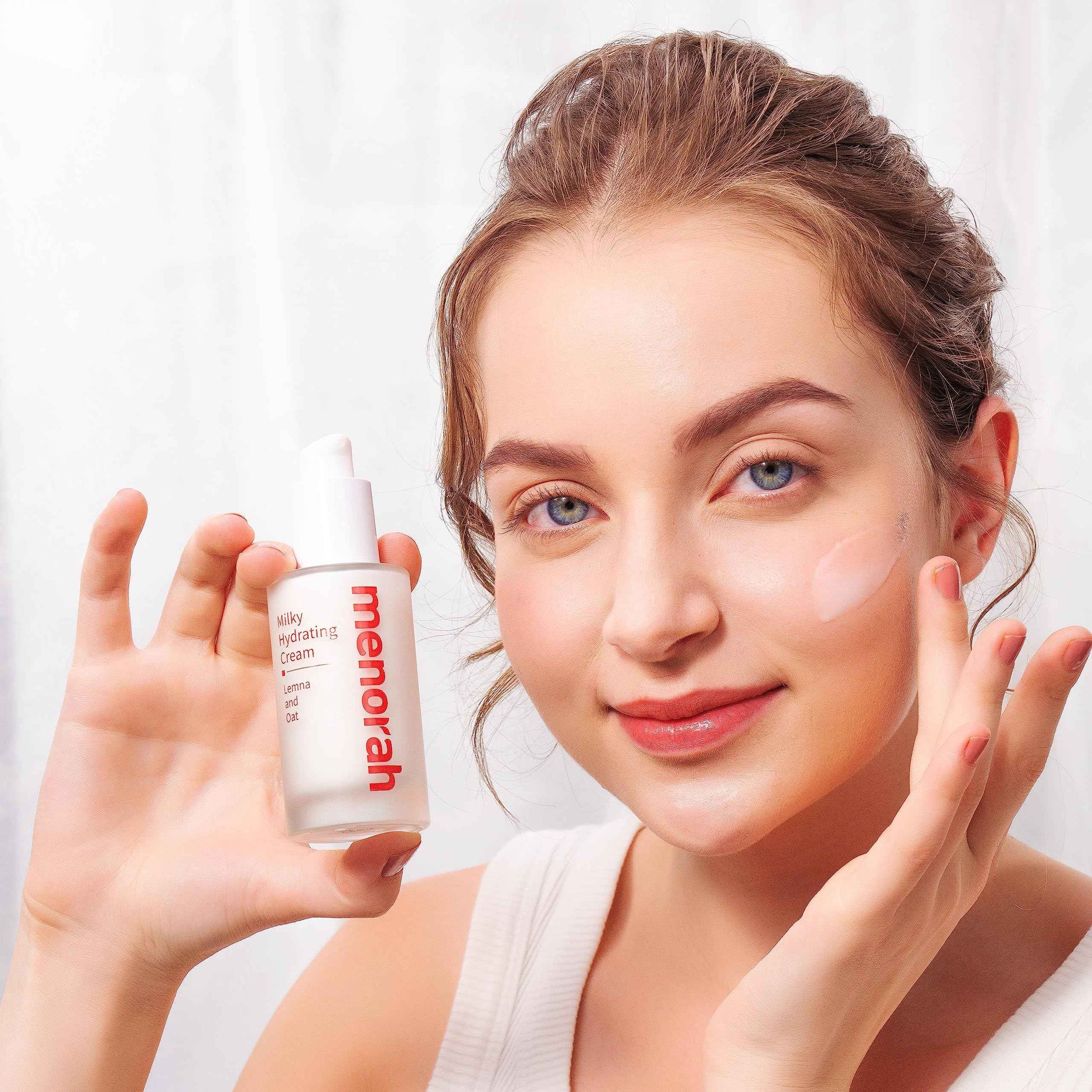 menorah Milky Hydrating Cream with Lemna & Oat – Ultra Lightweight, Soothing & Moisturizing Facial Lotion for Sensitive & Dry Skin, Daily Hydration & Comfort