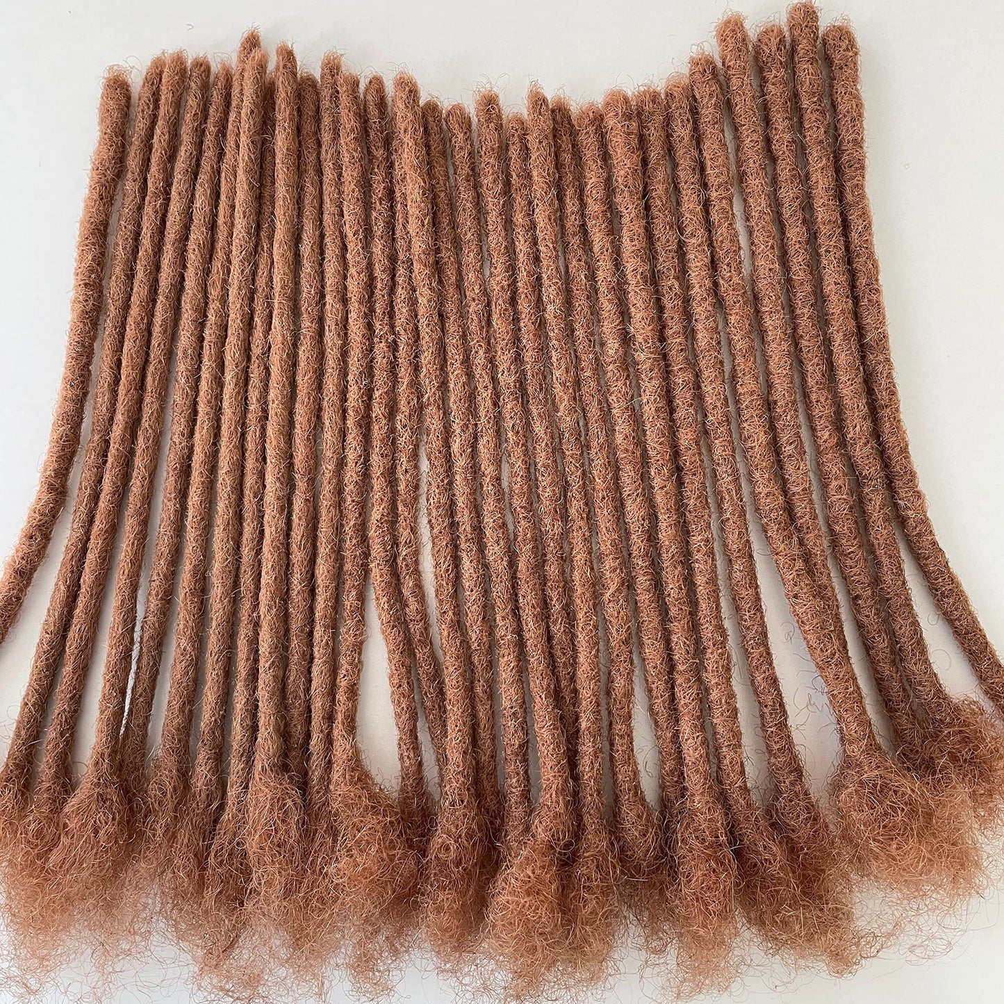 0.6cm #30 Brown 8inch 30 Stands Loc Extensions Human Hair 100% Handmade Permanent Dreadlock Extensions for Man/Women Can Be Dyed and Curled(0.6cm 8inch-30 stands color #30 Brown)