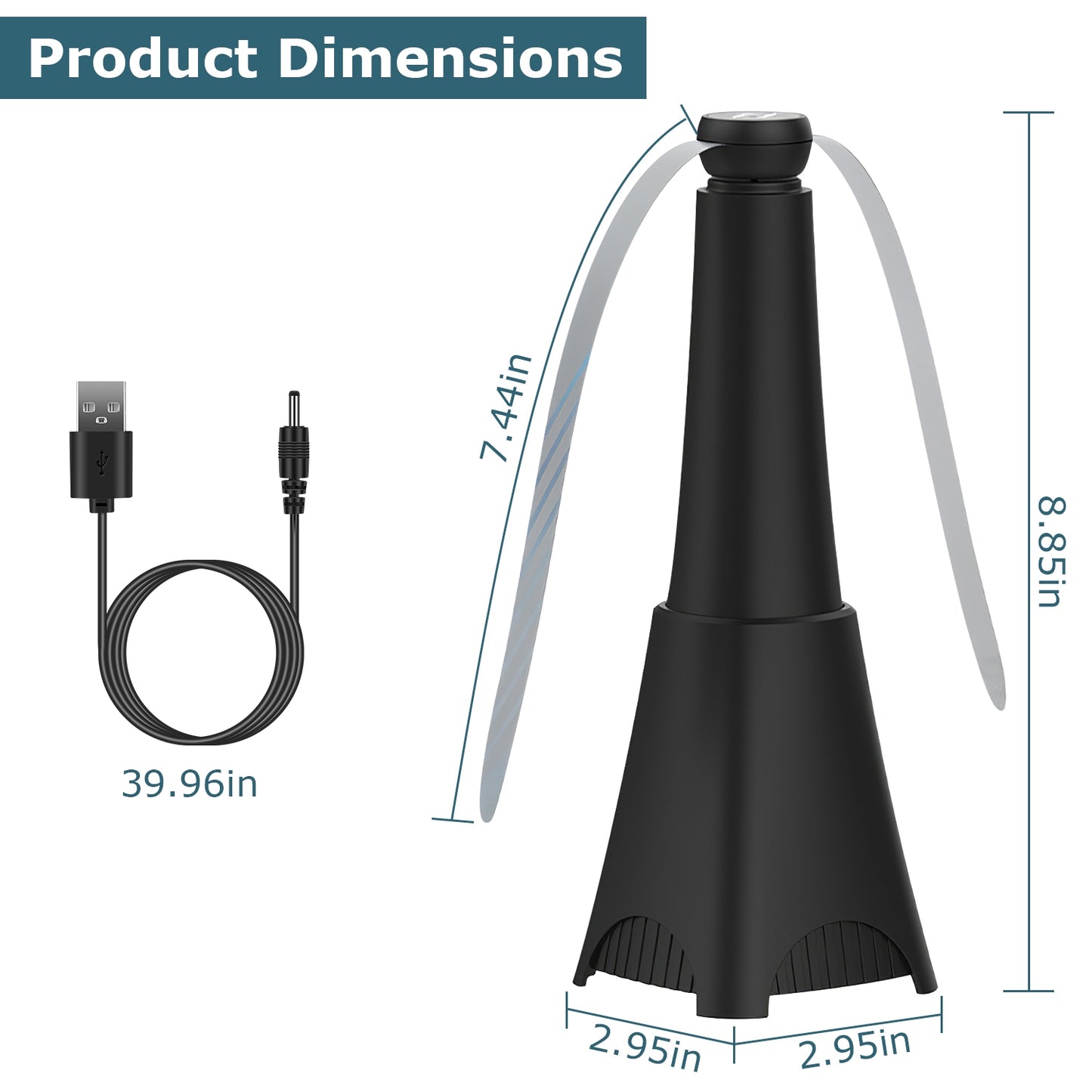 Portable Fly Repellent Fan - Rechargeable 2-Pack for Indoor/Outdoor Use
