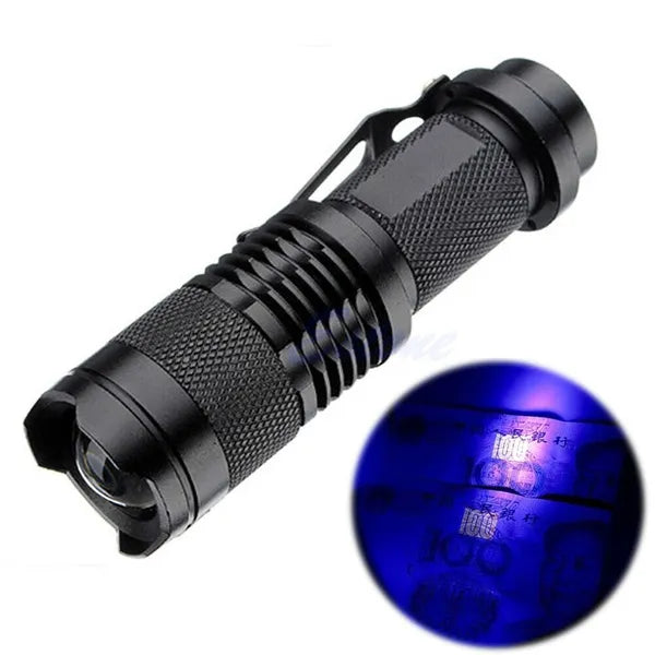 Mini Portable UV LED Flashlight - 3 Modes Blacklight Torch