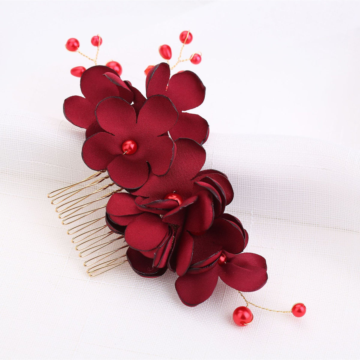 Bride Flower Pearl Hair Comb for Wedding