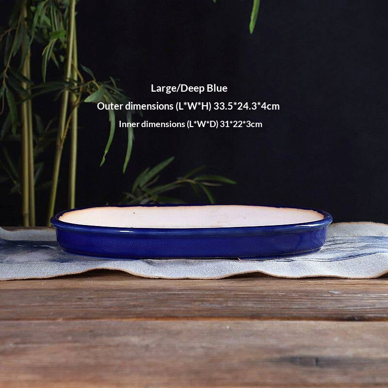 Portable Oval Yixing Clay Flower Pot for Home & Garden