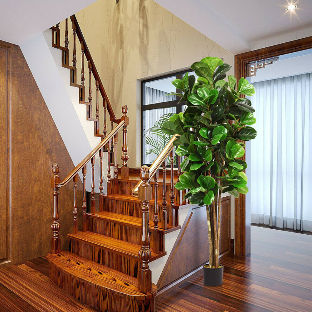 6-Foot Artificial Fiddle Leaf Fig Tree - Green