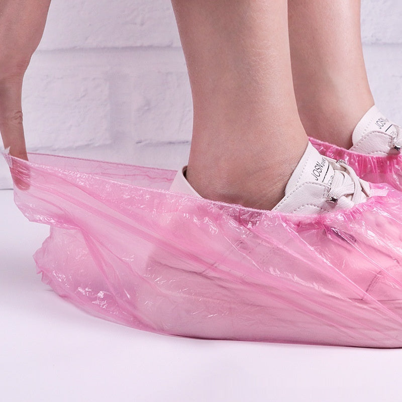 Disposable Shoe Covers 100 Pcs Indoor Dustproof Non-Slip Blue Pink Variants