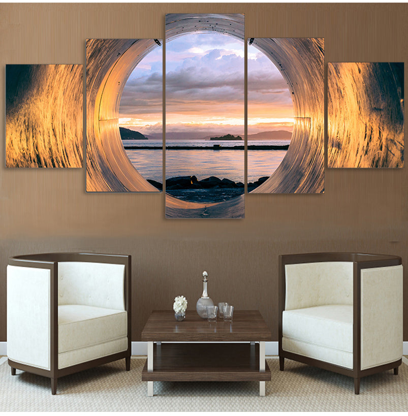 Sunset Seascape Canvas Wall Art - Framed Home Decor for Living Room