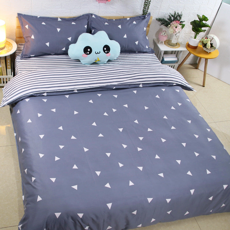 Cotton Quilt Cover Set for Single Bed Summer Dormitory Bedding Home Decor