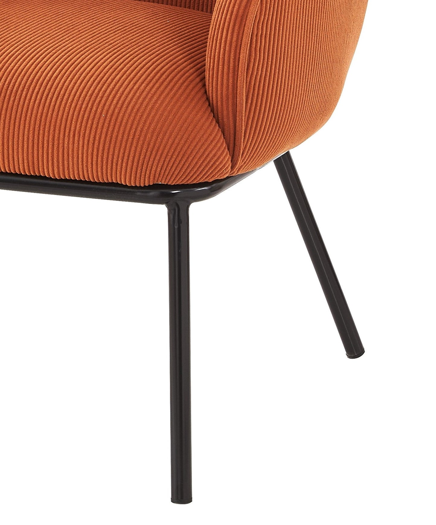 Modern Corduroy Accent Chair, Upholstered Armchair With Metal Legs,