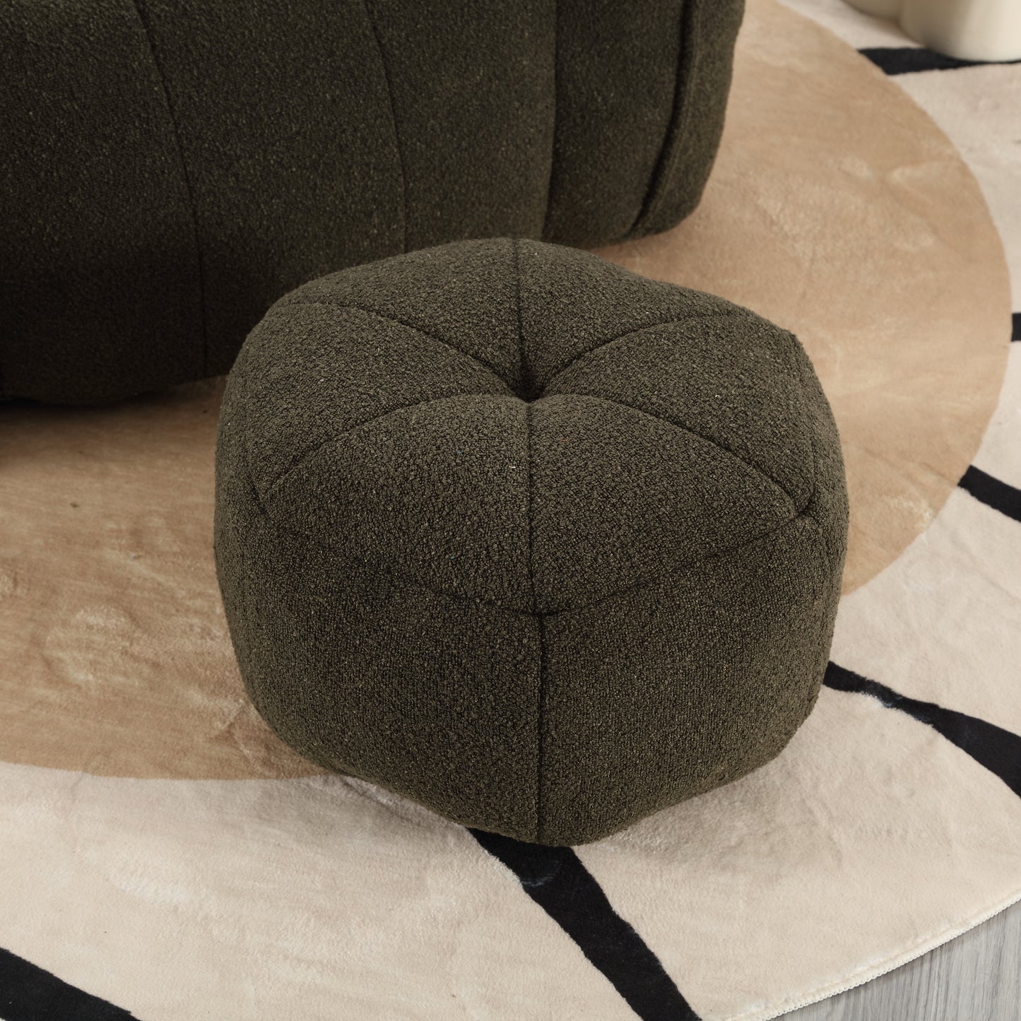 Soft Olive Green Bean Bag Chair with Foam Filler for Adults
