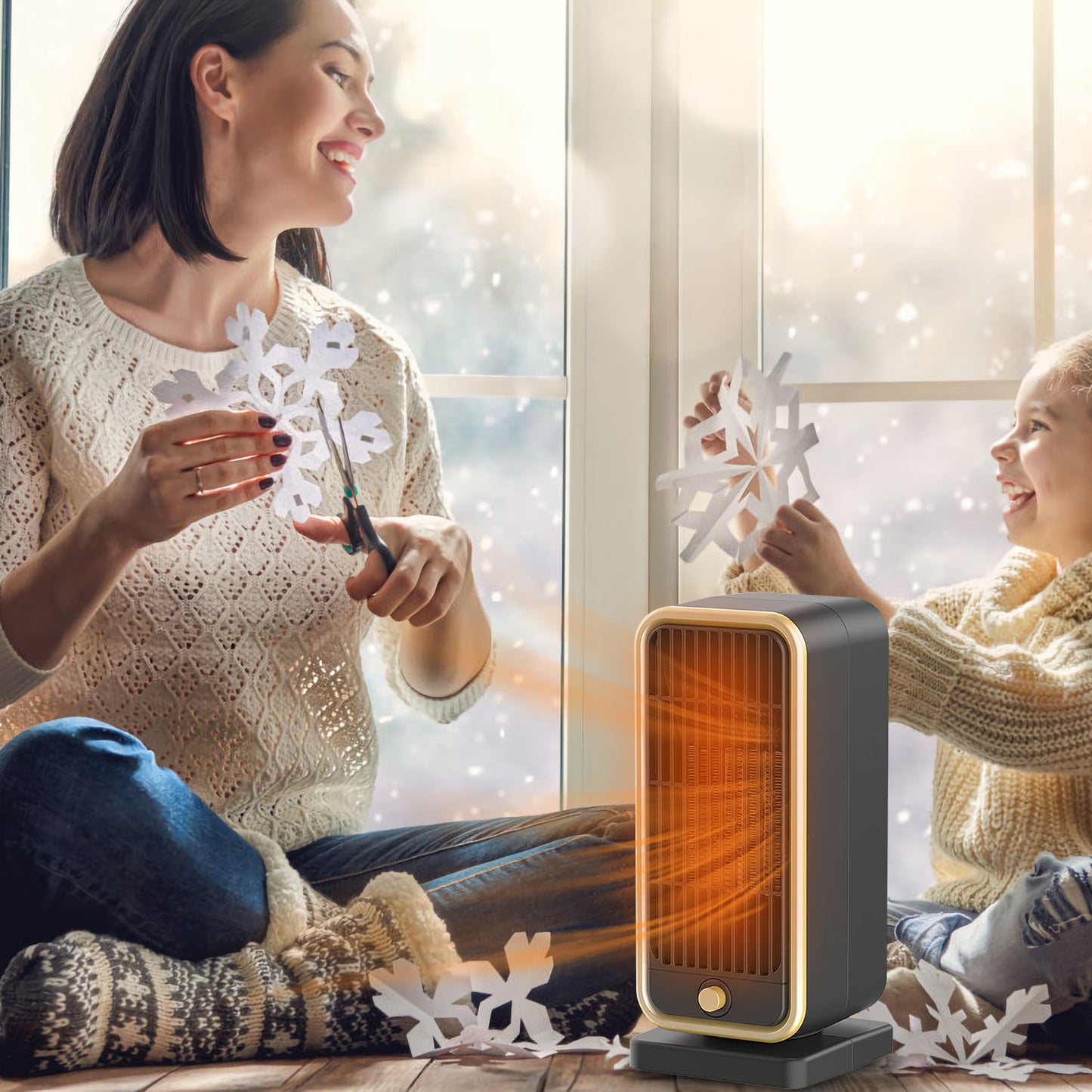 Portable Electric Space Heater 500W with Overheat & Tip-Over Safety - Fast Heating for Home & Office