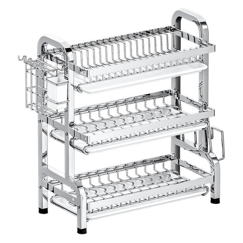 Stainless Steel Dish and Bowl Rack - 2 Layer Kitchen Storage Organizer