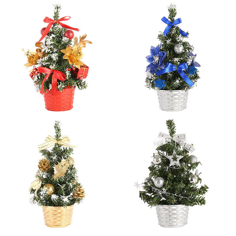 Mini Artificial Christmas Tree Decorations 20cm Family Holiday Decor Set