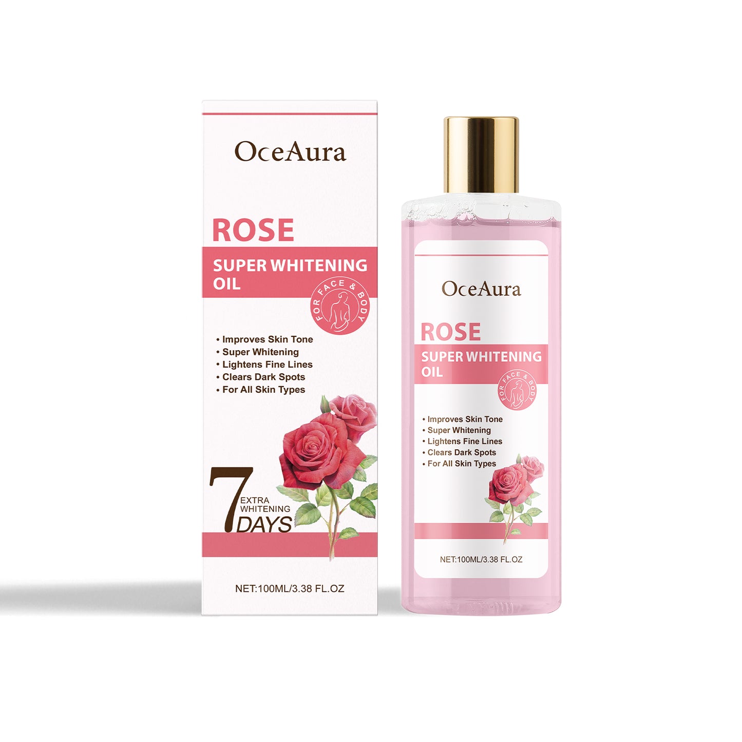 7-Day Moisturizing Body Oil with Jojoba, Rose, and Tea Tree Oil - 100ml
