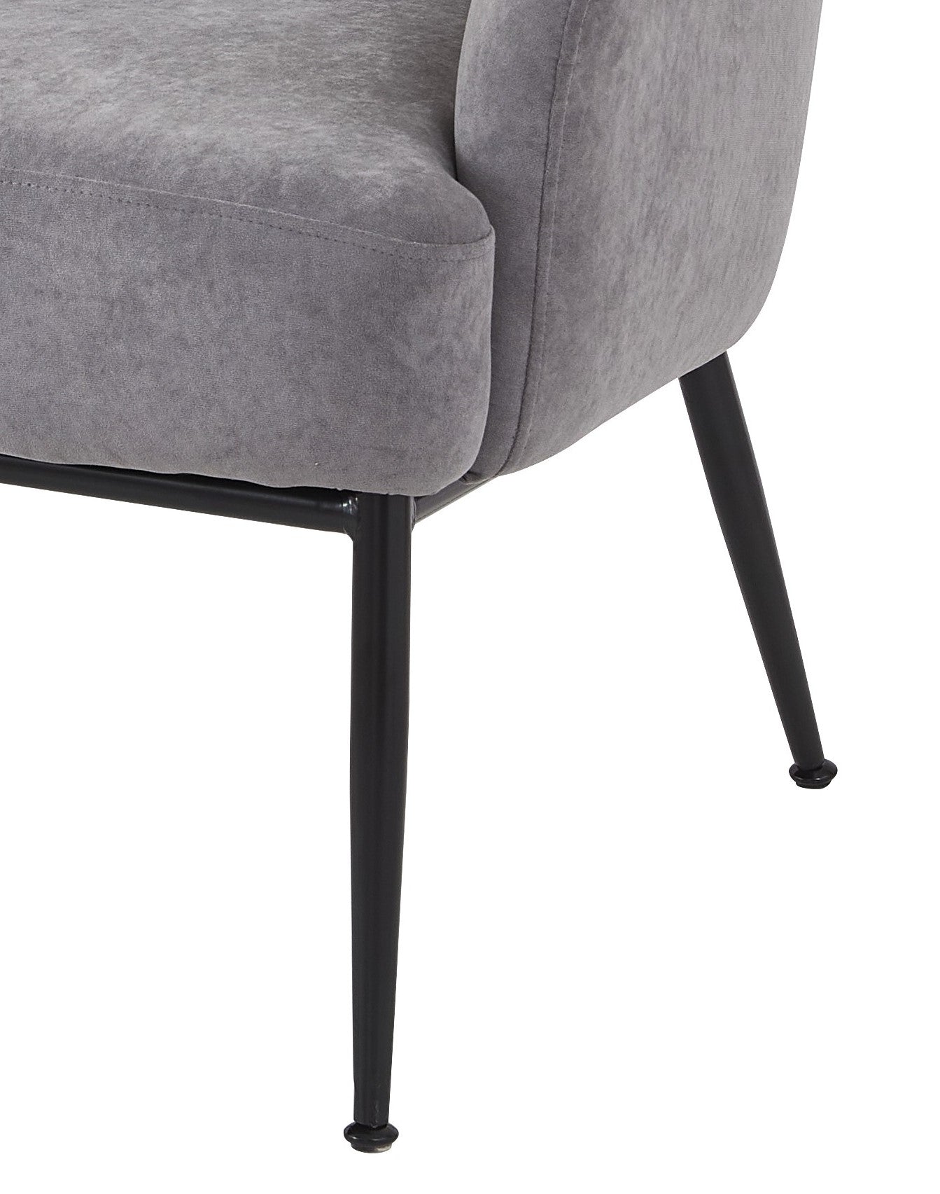 Grey Velvet Accent Chair - Modern Upholstered Armchair
