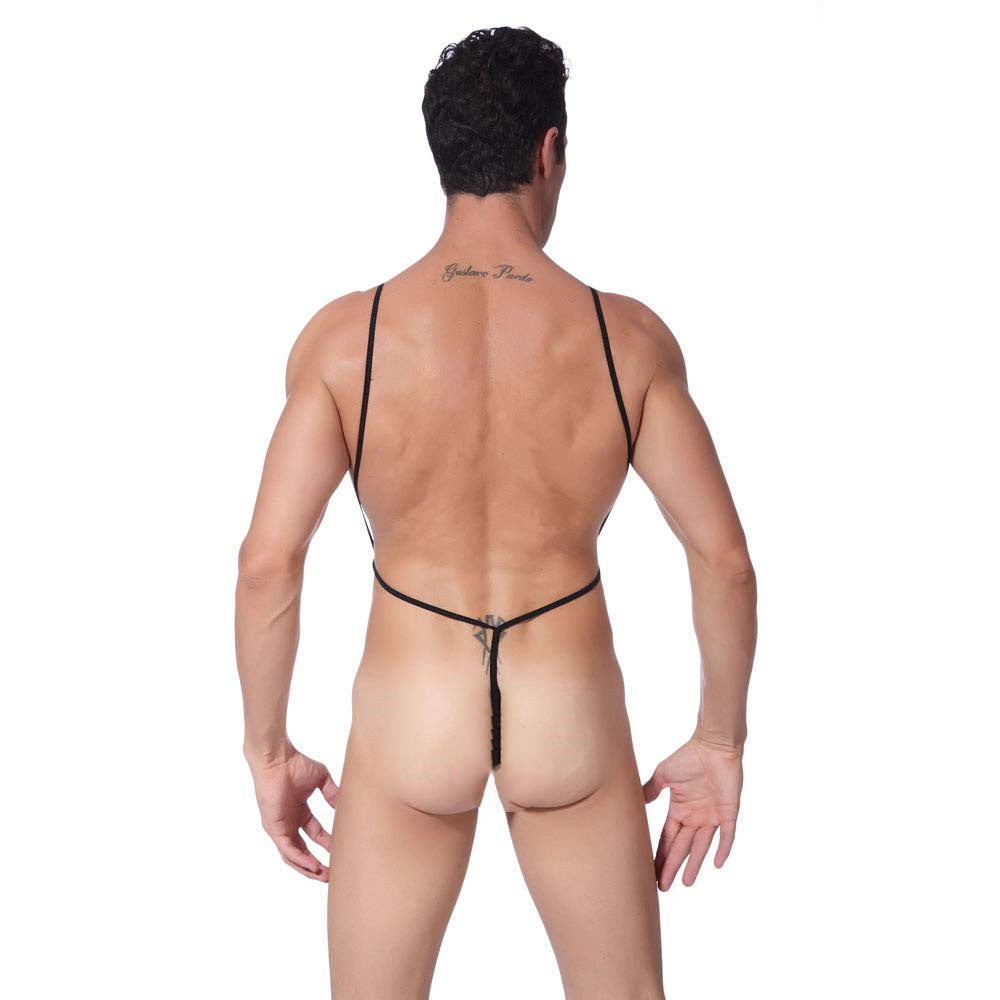 Men's See-Through Bodysuit Underwear - Black One Size Polyester