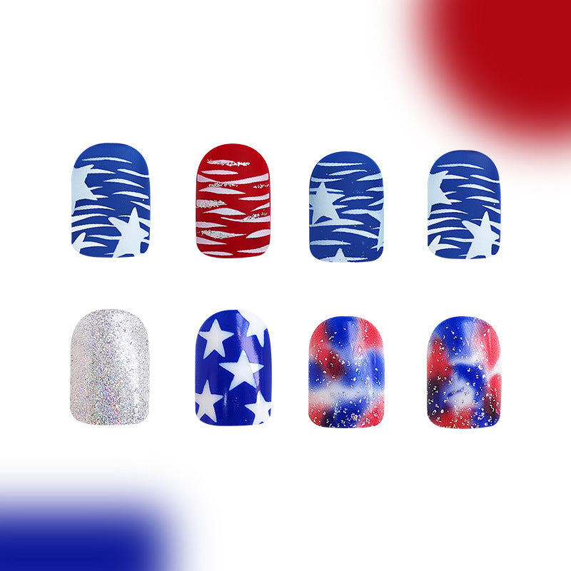 Glitter Nail Tips Independence Day - 4 Pack