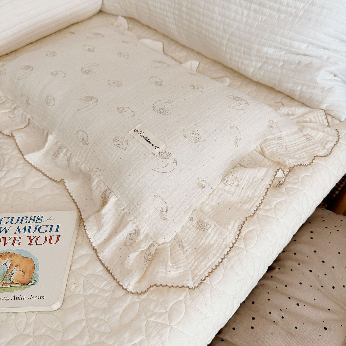 Korean Floral Cotton Gauze Pillowcase - Soft Home Bedding