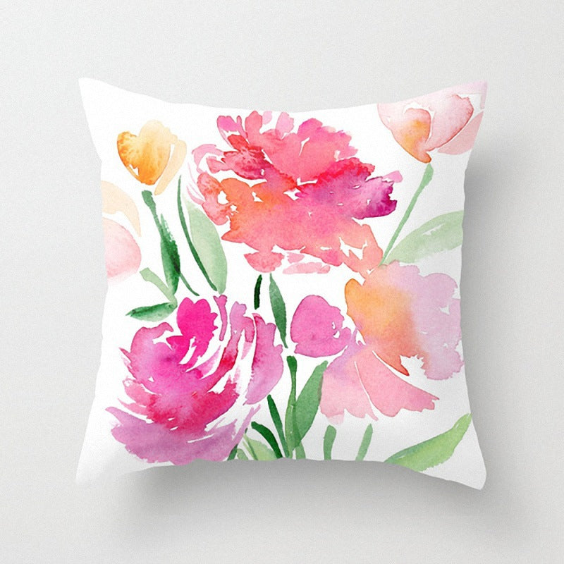 Simple Flower Pillow Cover 45x45cm Modern Cushion Case Polyester