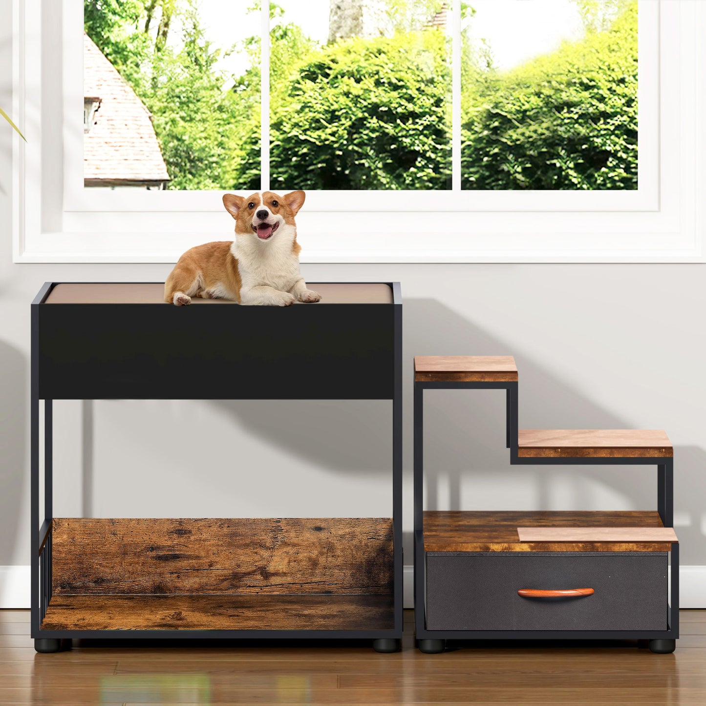 Pet Step Window Perch,Bunk Beds Perch For Dogs Bedside Lounge