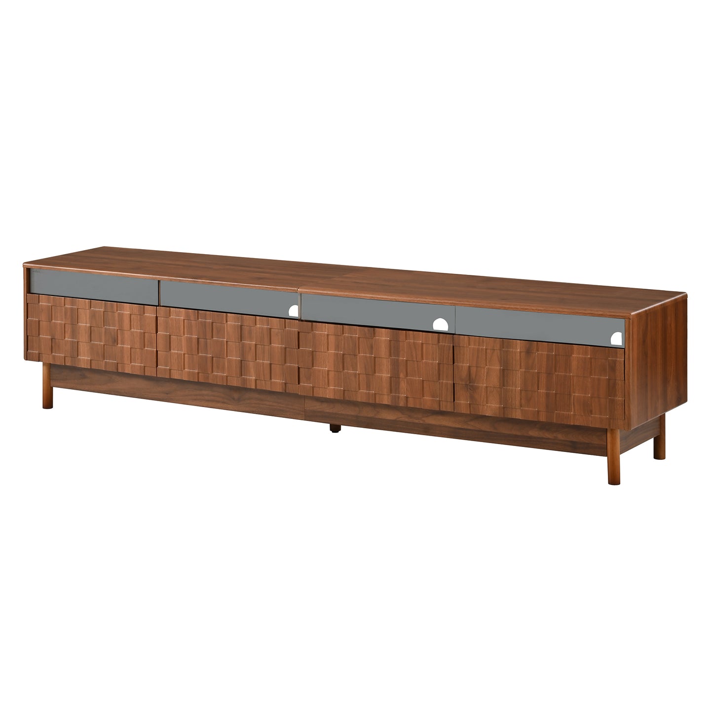 78 Inch TV Stand for Living Room - Modern Entertainment Center with LED Lights and Glass Drawers