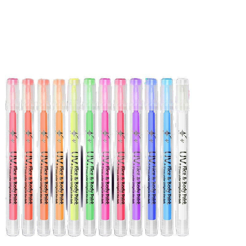 UV Glow Body and Face Painting Acrylic Pen Set - 12 Colors