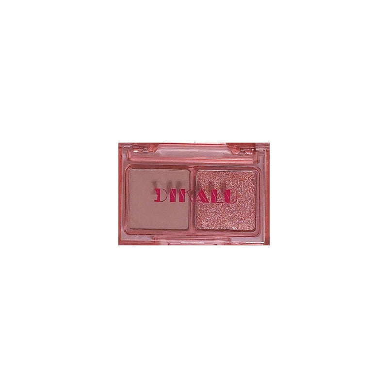Colorful Two-Tone Eyeshadow Palette - Pink & Black Matte & Shimmer